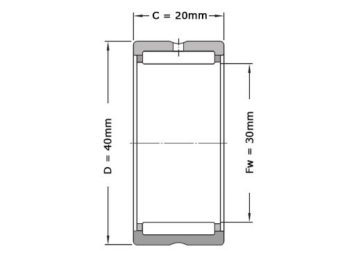 IBB Naaldlager Zonder Binnenring NK 30/20 (30x40x20mm)