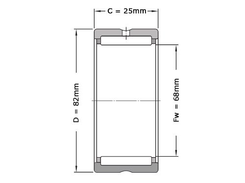 IBB Naaldlager Zonder Binnenring NK 68/25 (68x82x25mm)