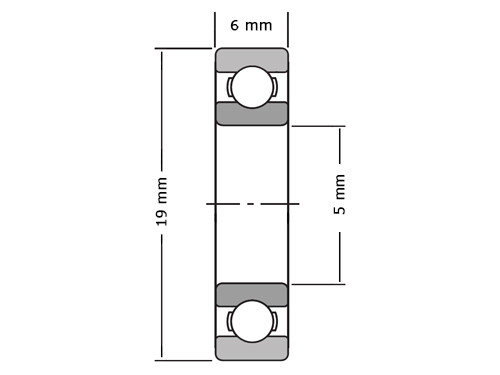 NKE Miniatuur Kogellager 635 ZZ C3 (5x19x6mm)