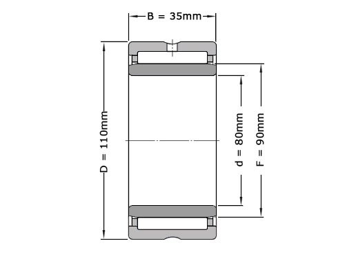 INA Naaldlager NKI80/35 (80x110x35mm)