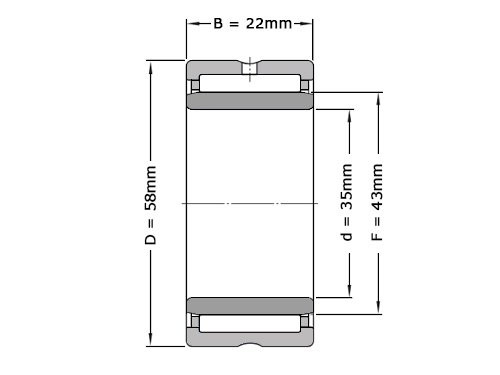 NKE Naaldlager Met Binnenring NKIS35 (35x58x22mm)