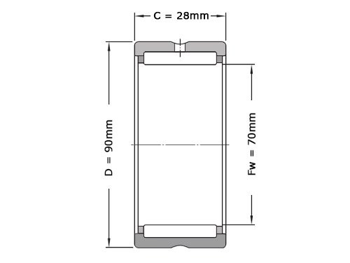 SKF Naaldlager Zonder Binnenring NKS70 (70x90x28mm)