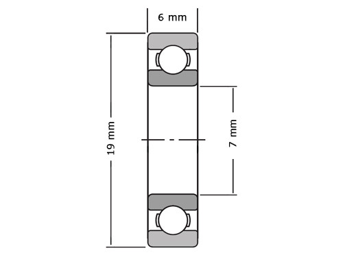 NSK Miniatuur Kogellager 607 DD MC3 (2RS) (7x19x6mm)