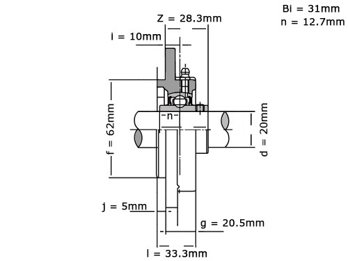 NSK Lagerblok Rond UCFC204 (20mm)