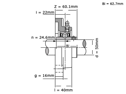 NSK Lagerblok Vierkant UELF210 (50mm)