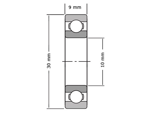 NTN Kogellager 6200 ZZ C3 5K (10x30x9mm)