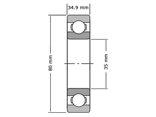 NTN Kogellager 63307 LLU 2AS (35x80x34.9mm)