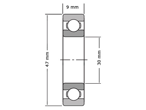NTN Kogellager 6906 LLB 5K (30x47x9mm)