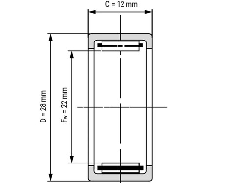 NTN Naaldhulslager HK2212 (22x28x12mm)