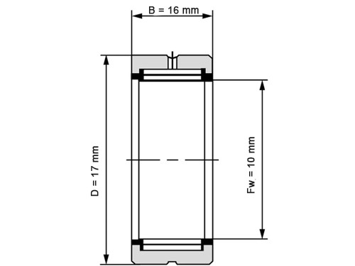 NKE Naaldhulslager NK10/16 (10x17x16mm)