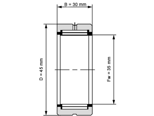 NTN Naaldhulslager NK35/30 R (35x45x30mm)