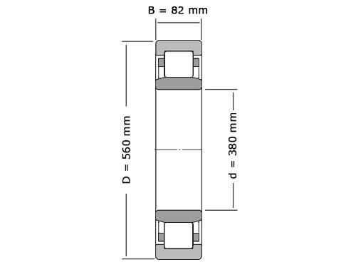 FAG Cilinderlager Eenrijig NU1076 M1 (380x560x82mm)