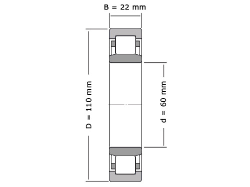 SKF Cilinderlager Eenrijig NU212 ECJ (60x110x22mm)