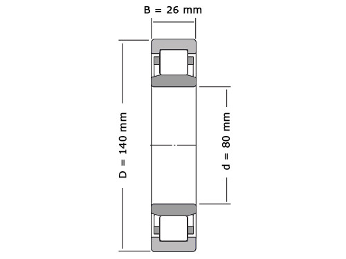 SKF Cilinderlager Eenrijig NU216 ECJ C3 (80x140x26mm)