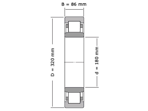 FAG Cilinderlager Eenrijig NU2236 E M1 (180x320x86mm)