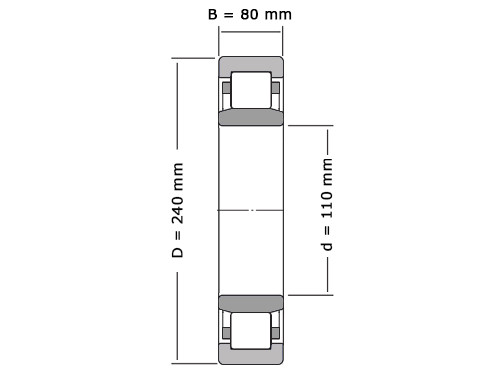 SKF Cilinderlager Eenrijig NU2322 ECML (110x240x80mm)