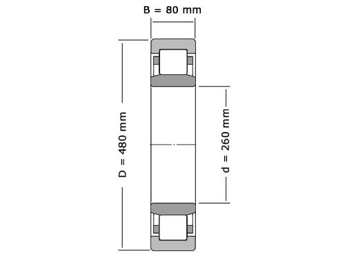 Foto van IBB Cilinderlager Eenrijig NU252 M C3 P6 (260x480x80mm) IBB Cilinderlager Eenrijig NU252 M C3 P6 (260x480x80mm)