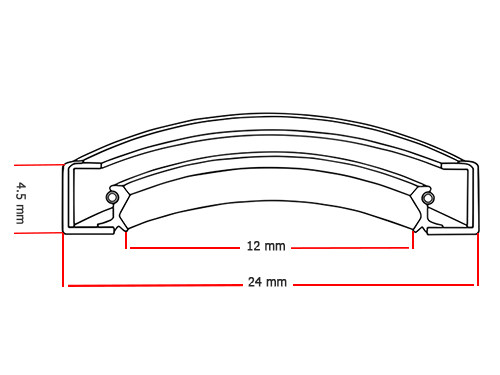 Foto van Dichtomatik Oliekeerring 12x24x4.5mm BA NBR 70 Dichtomatik Oliekeerring 12x24x4.5mm BA NBR 70
