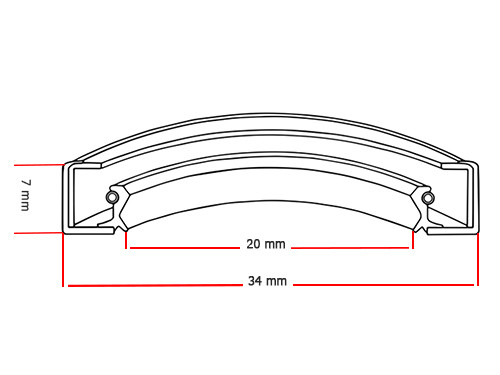Foto van Oliekeerring 20x34x7mm BASL NBR 70 Oliekeerring 20x34x7mm BASL NBR 70
