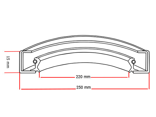 Foto van Dichtomatik Oliekeerring 220x250x15mm B1 NBR 70 Dichtomatik Oliekeerring 220x250x15mm B1 NBR 70