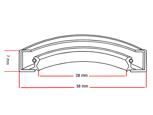 Foto van Dichtomatik Oliekeerring 28x38x7mm BASL Viton Dichtomatik Oliekeerring 28x38x7mm BASL Viton