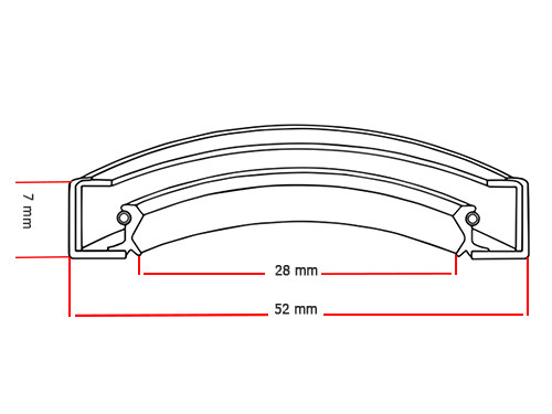 Oliekeerring 28x52x7mm BA NBR 70