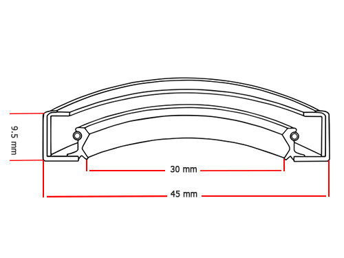 Oliekeerring 30x45x9.5mm BA NBR 70