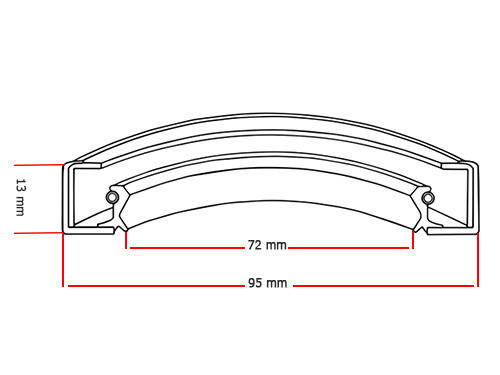 Oliekeerring 72x95x13mm BA NBR 70