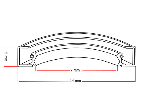 Oliekeerring 7x14x5mm BA NBR 70