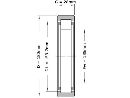Foto van FAG Cilinderlager Eenrijig RNU1024 M1 (135x180x28mm) FAG Cilinderlager Eenrijig RNU1024 M1 (135x180x28mm)