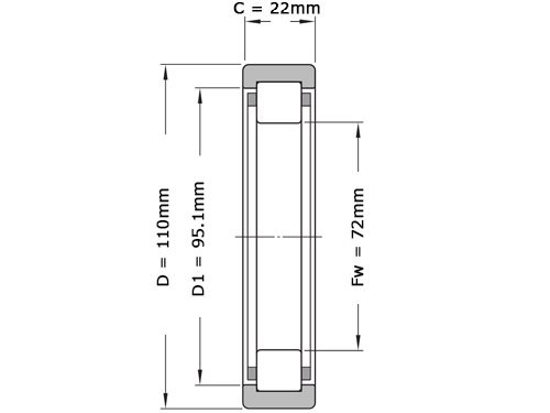 SKF Cilinderlager Eenrijig RNU212 ECJ (72x110x22mm)
