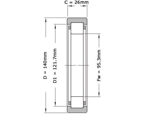 SKF Cilinderlager Eenrijig RNU216 ECP (95.3x140x26mm)