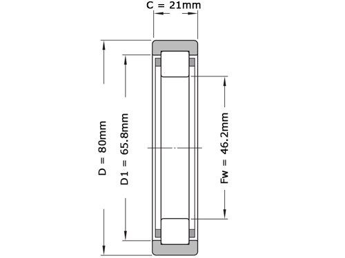 SKF Cilinderlager Eenrijig RNU307 ECP (46.2x80x21mm)
