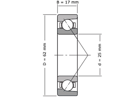 SKF Hoekcontactlager Eenrijig 7305 BECBY (25x62x17mm)