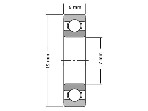 SKF Kogellager 607 RSH (7x19x6mm)