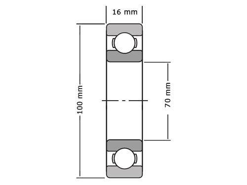 SKF Kogellager 61914/6914 C3 (70x100x16mm)