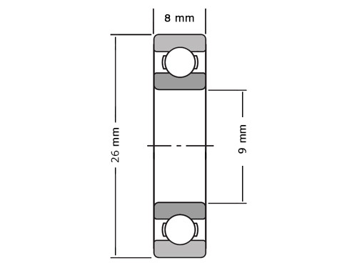 SKF Kogellager 629 C3 (9x26x8mm)