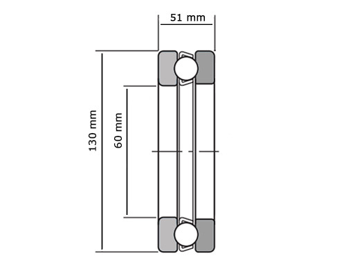 SKF Kogeltaatslager 51412 M (60x130x51mm)