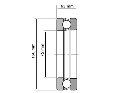 SKF Kogeltaatslager 51415 M (75x160x65mm)
