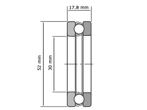 SKF Kogeltaatslager 53206 (30x52x17.8mm)