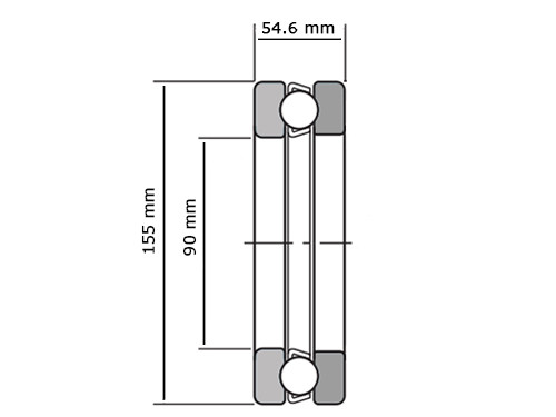 SKF Kogeltaatslager 53318 (90x155x54.6mm)