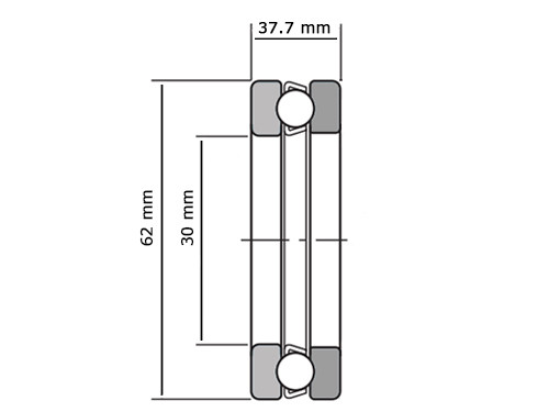 SKF Kogeltaatslager 54207 (30x62x37.7mm)