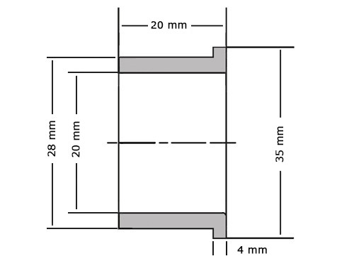 SKF Flensglijlager Sinterbrons PSMF202820 A51 20x28x20/35x4mm