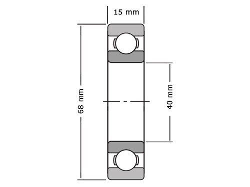 SKF Kogellager 6008 2RS1 NR C3 (40x68x15mm)
