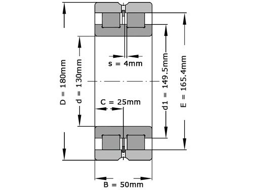INA Cilinderlager Tweerijig SL024926 A (130x180x50mm)