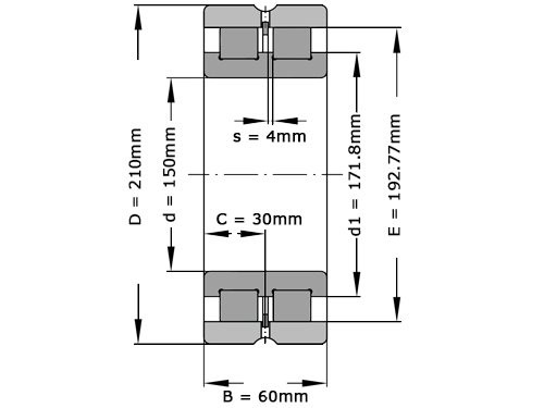 INA Cilinderlager Tweerijig SL024930 (150x210x60mm)