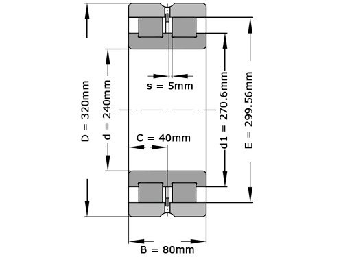 INA Cilinderlager Tweerijig SL024948 C3 (240x320x80mm)