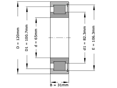 INA Cilinderlager Eenrijig SL182213 C3 (65x120x31mm)
