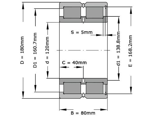 INA Cilinderlager Tweerijig  SL185024 C3 (120x180x80mm)