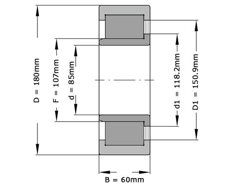 INA Cilinderlager Eenrijig SL192317 (85x180x60mm)